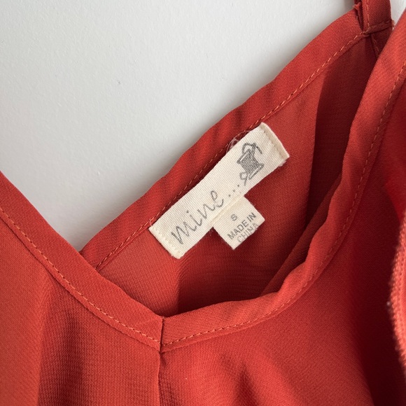 Elegant Rust Ruffle Top - Picture 3 of 9